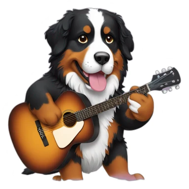 bernese mountain dog playng guitar sticker