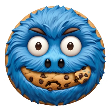 sesame street cookie monster only face and cookie sticker
