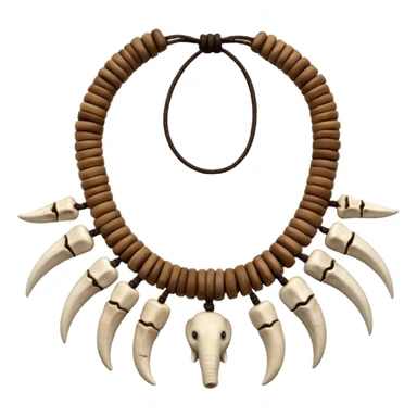 stone age necklace without human skeleton with 1 elephant teeth and different animal bones sticker