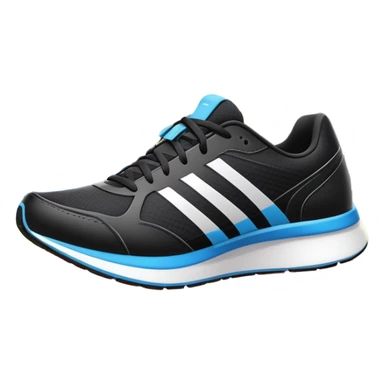 Running shoes placed on a professional track, ready for a sprint. The vibrant background features a stadium with cheering fans, a bright blue sky, and a digital timer displaying race time. Motion lines emphasize speed and energy. Transparent background highlights the athletic spirit. sticker