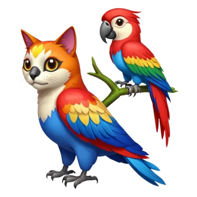 Cat-Macaw sticker