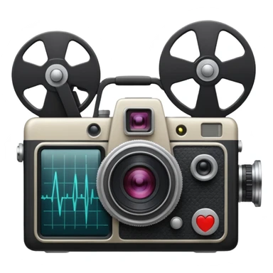 film camera with EKG reading sticker