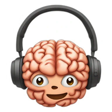 brain headphones happy sticker