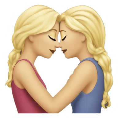 two blond lesbian women kissing  sticker