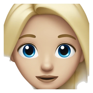 girl with blonde straight hair with blue eyes and wearing pink  sticker