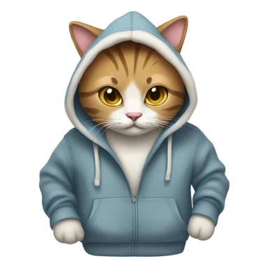 Cat wearing hoodie sticker