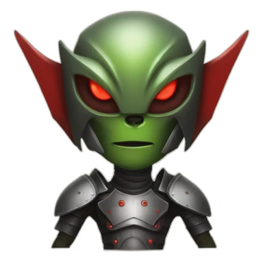 Alien knight sat fantasy anger red eyes forest background sticker