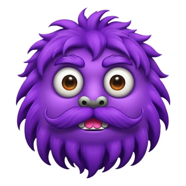 purple monster mustache sticker