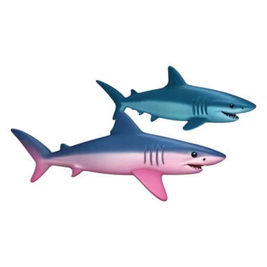 2 Sharks (1 pink and 1 blue) sticker