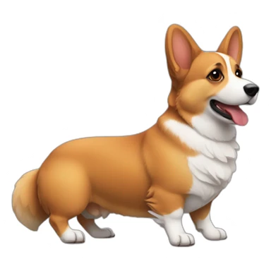 Corgi negro y ardilla roja sticker