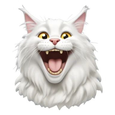 white maine coon cat laughing sticker