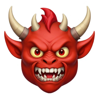 demon with small horn sticker