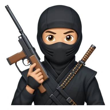 Ninja holding a gun sticker