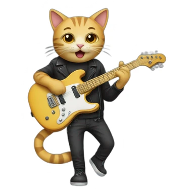guitarist cat sticker
