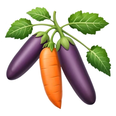 eggplant cucumber big carrot on a branch sticker