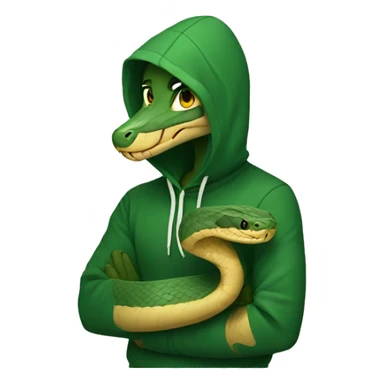 Snake wearing a hoodie sticker
