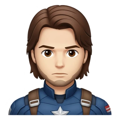 bucky barnes portrait marvel, brown hair from captain america: civil war sticker