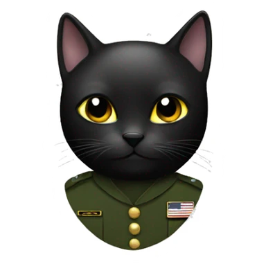 Black cat military  sticker