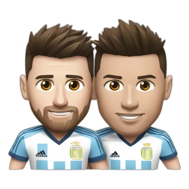 Messi et Ronaldo soulevant la coupe du monde sticker