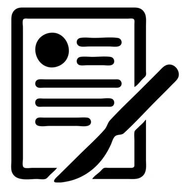 research paper with a scalpel, professional and technical, scholarly and precise sticker