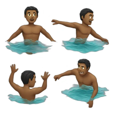 Swimming guy sticker