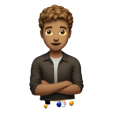 Brown-short haired guy losing at playing pool sticker