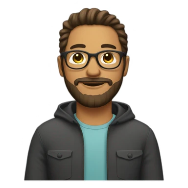 male with round glasses and beard sticker