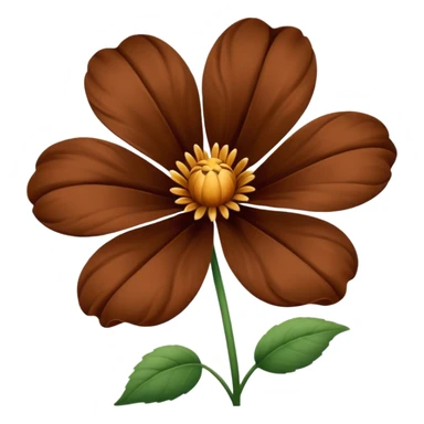 Brown color flower sticker