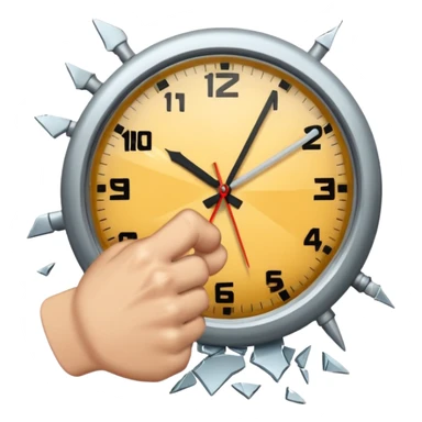 a fist smashing clock sticker