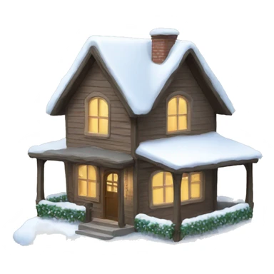 House with the snow on the roof and garland  sticker