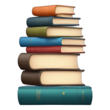 a stack of books sticker