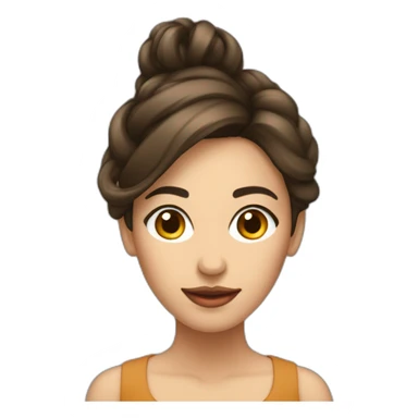 femme brune coiffée en arrière sticker