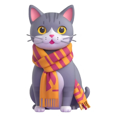 cat with scarf sticker