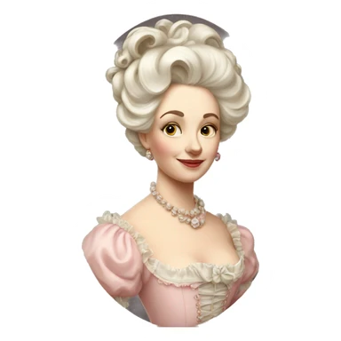 vintage rococo white woman in a light pink gown  sticker