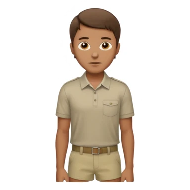 Dad with brown hair and brown eyes short hair with kinda a side part wearing a collard shirt and khaki￼ shorts sticker