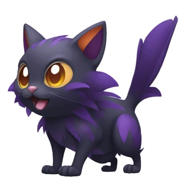 Cool Black Noibat-Quilava-Cat-Pokémon with orange belly and purple markings Full Body sticker