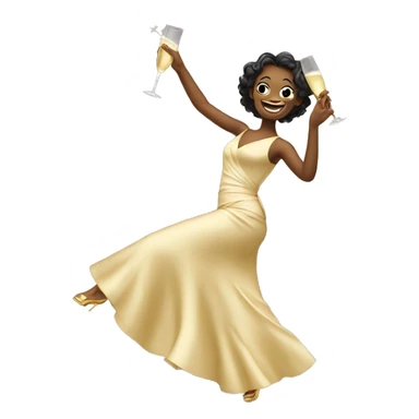 dancing with champagne in hand sticker