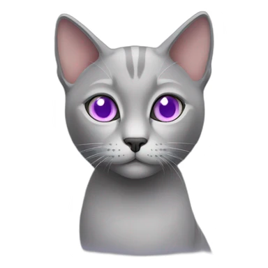grey cat lilac eyes sticker