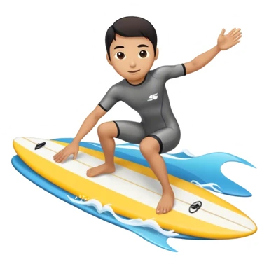 Hai on a Surfboard sticker