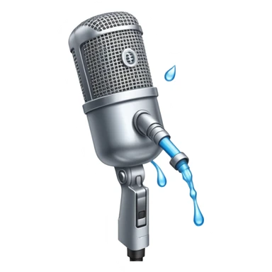Microphone erupting water out of the piece you talk into sticker