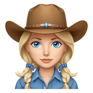 Caucasian cowgirl with blue eyes sticker