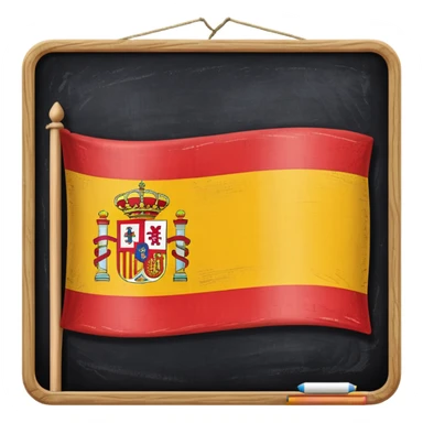 chalkboard with the flag of Spain sticker
