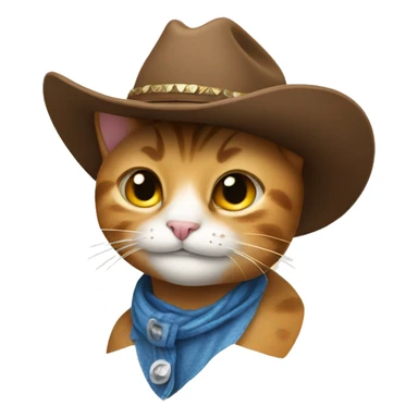 a cat wearing a cowboy hat smiling sticker