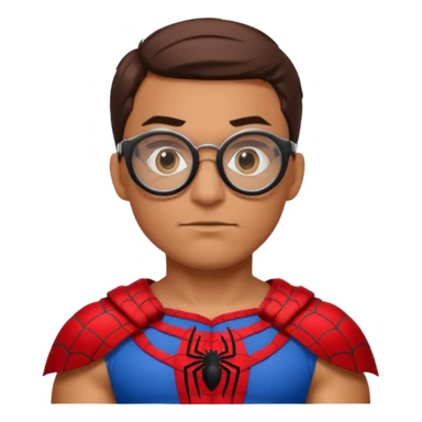 Spiderman, wearing gladiator cloth, big round glassed sticker