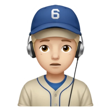 Adolescente com fone no ouvi é um boné, com uma carinha de sono sticker