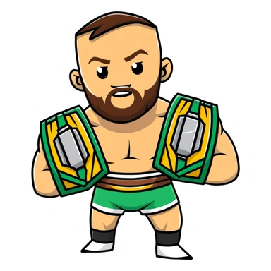 Conor McGregor holding UFC championship belts sticker