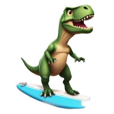 T-Rex using a surfboard sticker