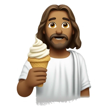 Jesus Christ eating ice cream sticker