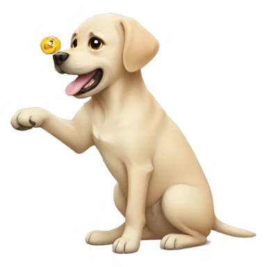 Labrador trying to catch his own tail sticker