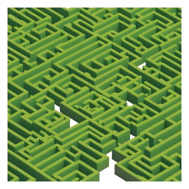 hedge maze with tall green walls sticker